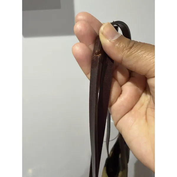 Fendi Brown Black Striped Tote Bag Brown Leather Trim Zip Gold Hardware‎ READ L - Image 3