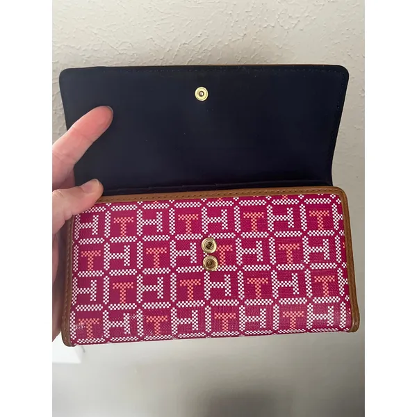 Tommy Hilfiger Pink Trifold Wallet Preppy Y2K Everyday Travel Iconic Tennis Prep - Image 6