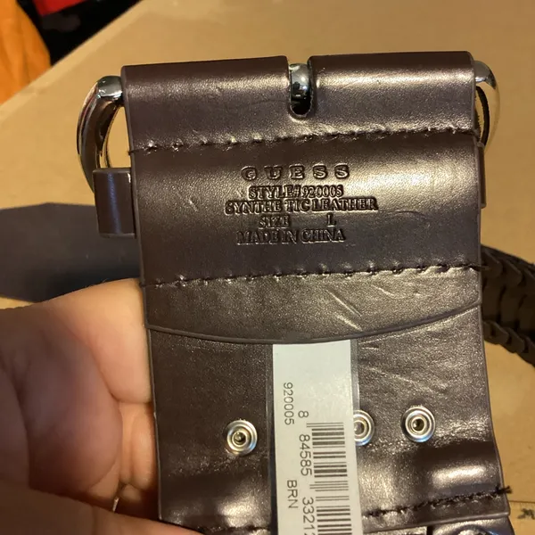 Guess Dark Brown Thick Faux Leather Statement Belt W/Rhinestone Accents (L) - Image 11