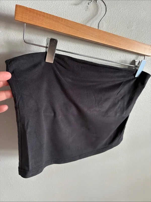 Project Social T Urban Outfitters Black Faux Suede Bandeau Tube Top Size S - Image 2