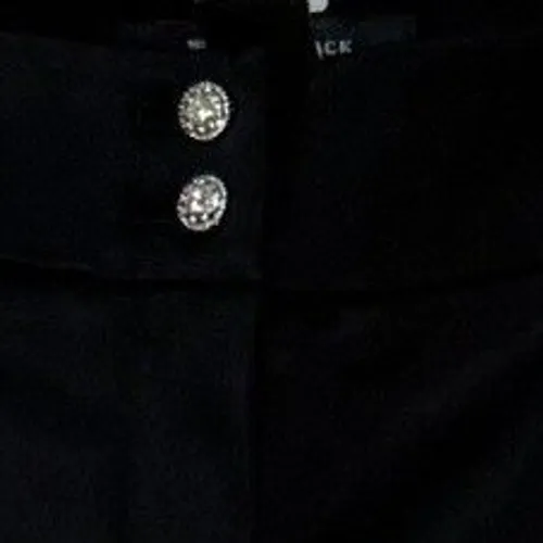 White House Black Market Black Embellished Crystal Button Ankle‎ Pants Womens 6 - Image 4