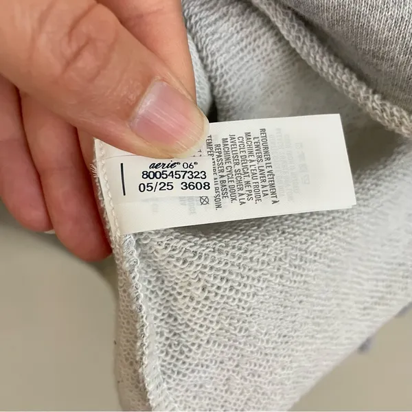 Aerie Ruffle Sleeve Sweatshirt Medium Heather Gray Size XS‎ - Image 8