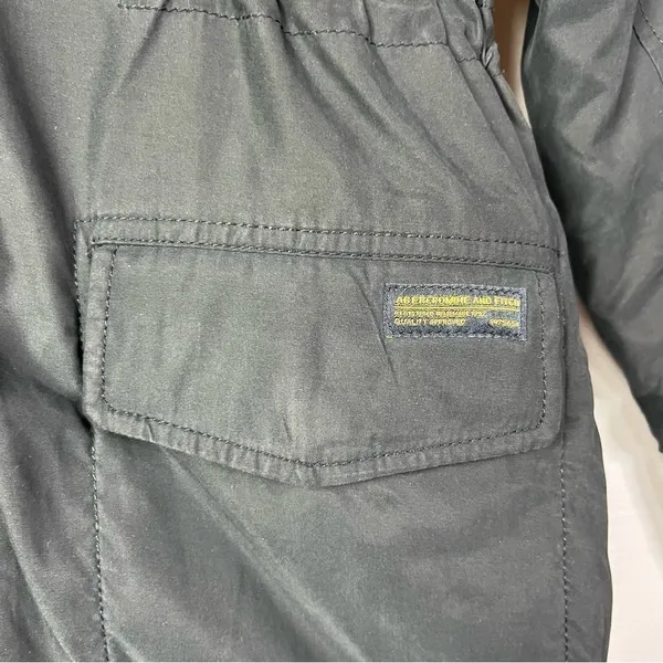 Abercrombie & Fitch Navy Blue Sherpa Lined Military Parka Jacket M‎ - Image 7