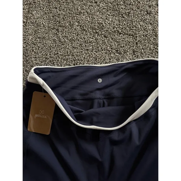 Berlook Capri Leggings Womens Size L Navy Blue High Rise Mesh Panels - Image 3
