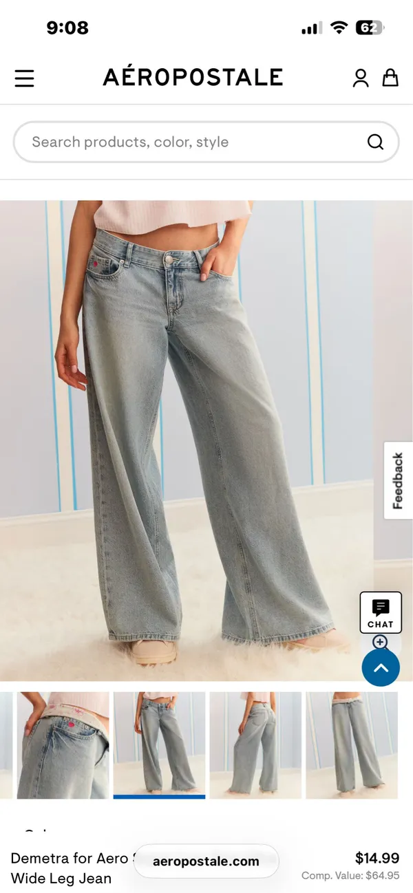 Aeropostale Demetra Super Low Rise Ultra Wide Leg Jeans - Image 2