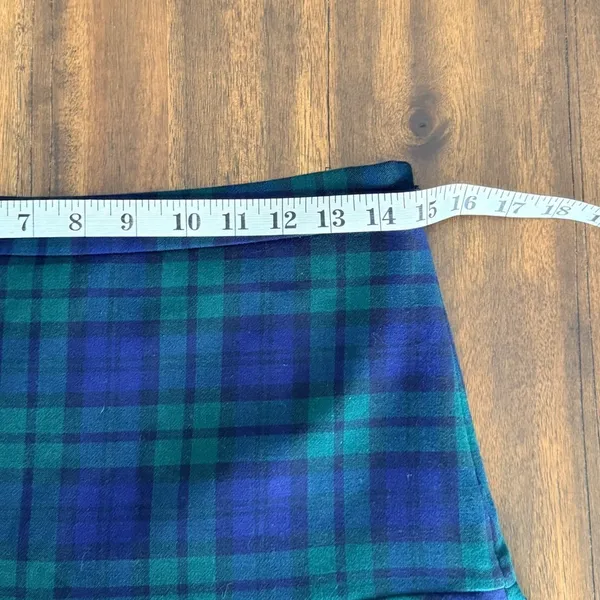 Vineyard Vines Plaid Mini Skirt Navy Green Black Watch Tartan Flounce Hem High‎ Waisted Preppy - Image 12