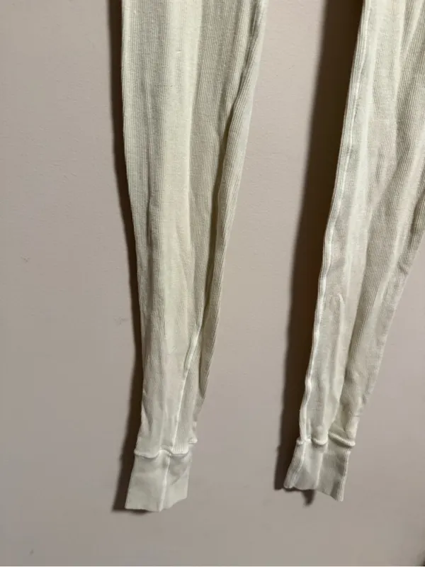 SKIMS Cotton Rib Thermal Leggings in Bone Size Small - Image 3