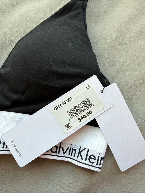 NWT Calvin Klein Black Logo-Trim Wireless Bralette - Image 2