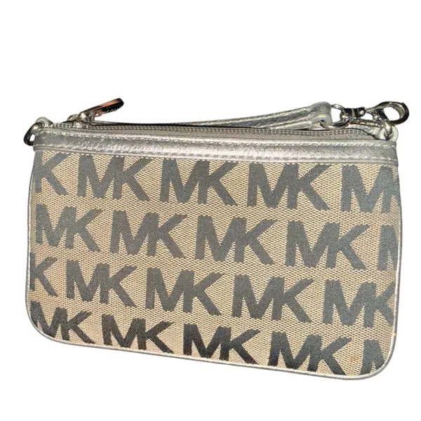 Michael Kors Monogram Wristlet in Black and Silver - Image 3