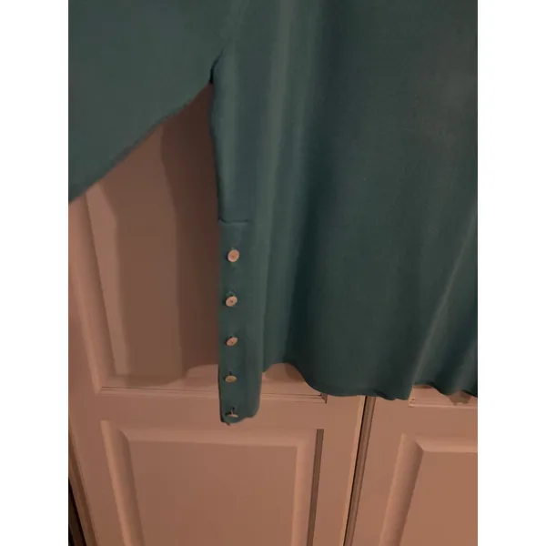 Mark Fore & Strike Women's XL Turquoise V Neck Knit‎ Sweater w/ Button Detail - Image 3