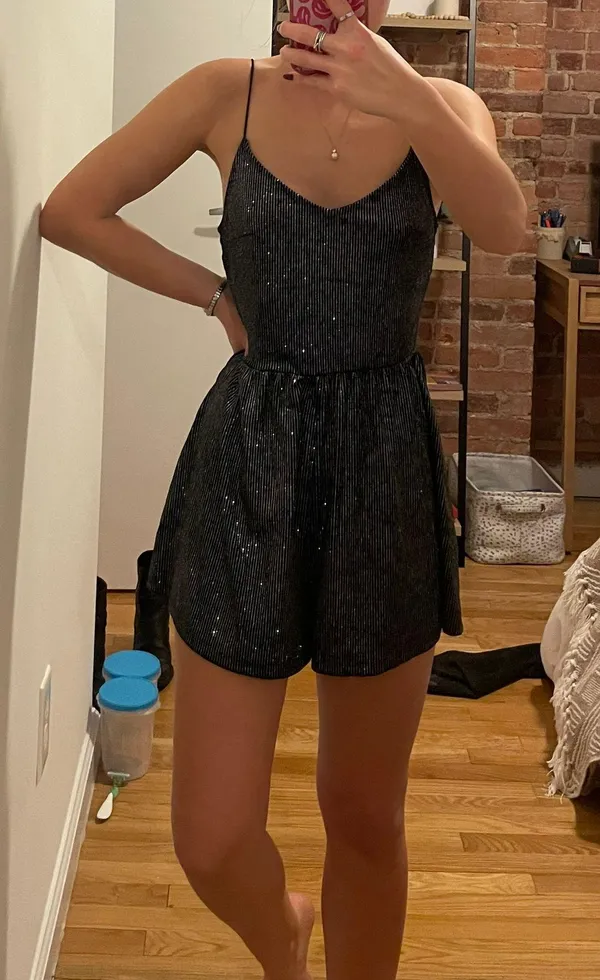 Sparkly Black Romper - Image 2
