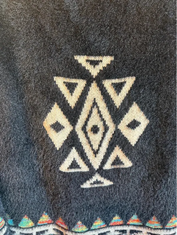 Jodifl Aztec Women's Eyelash Sweater Black Fringe Western size Medium - Image 3