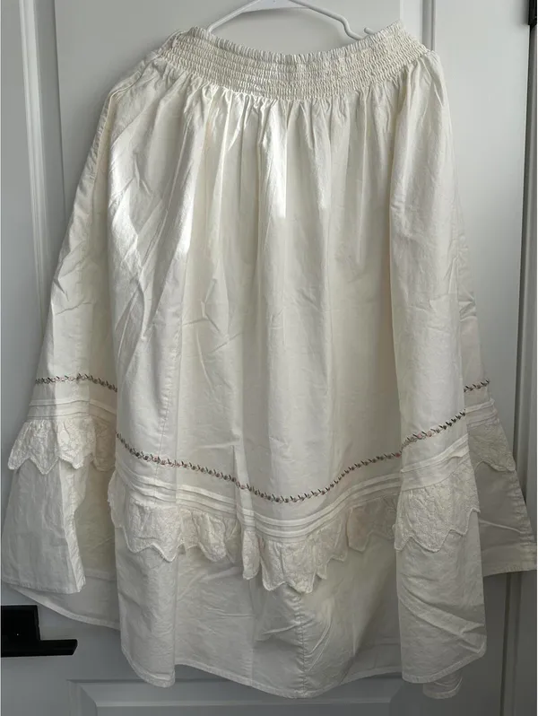 Free People Maeberrie Top & Skirt Set Coord Embroidered NWT Ivory Size Medium - Image 7