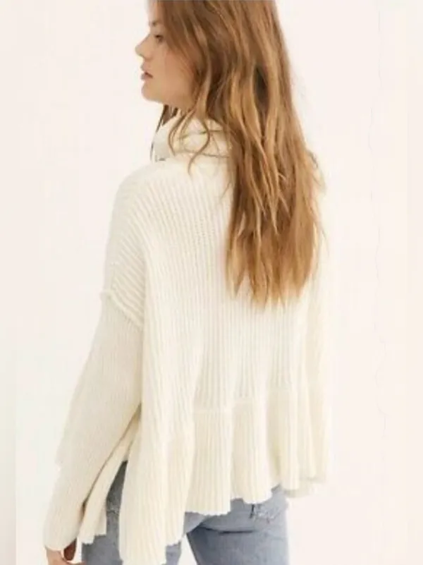 Free People Layer Cake Turtleneck Sweater Cream Size XS - Image 5