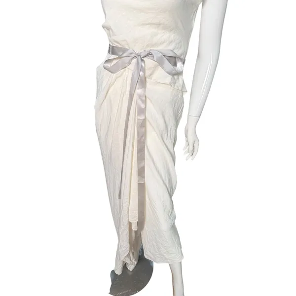 David's Bridal‎ S2035 Silver glitter Embellished Sash ribbon bow Belt OSFM - Image 3