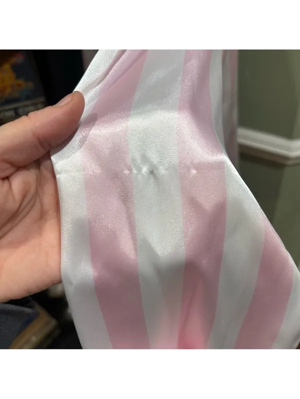 Linea Donatella Pink Stripe Feather‑Trim Pajama Set – Size Large - Image 8