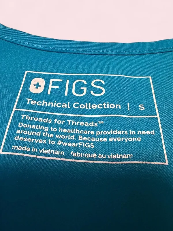 Figs Teal Catarina Technical Collection Medical Scrub Top - Image 3