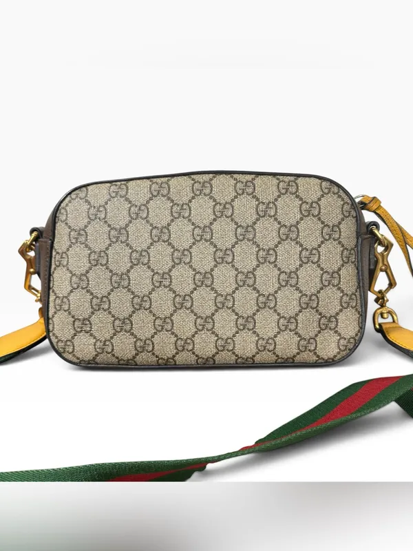 Gucci Neo GG Supreme Camera Crossbody Bag Web Strap Feline 476466 - Image 2