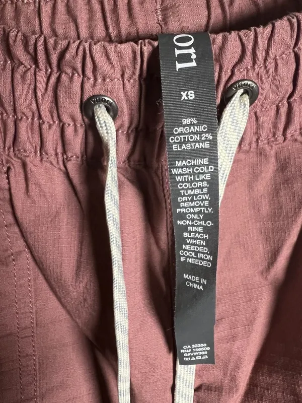 Vuori Vintage Ripstop Shorts Women's Size XS Mauve Pink Pull On Drawstring - Image 2