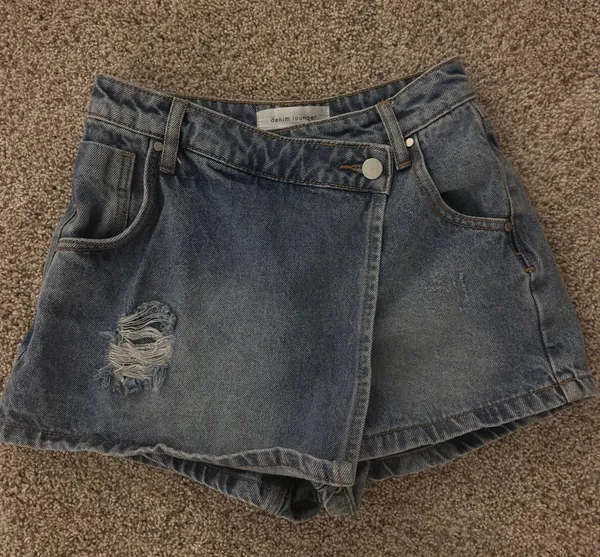 Revolve Denim Mini Skort - Image 3