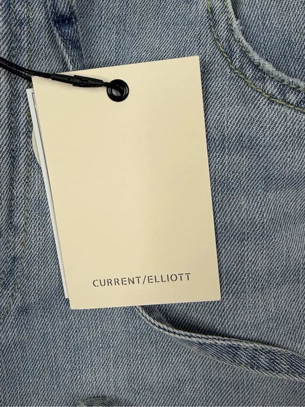 Current Elliott Drawstring Denim Shorts Womens Size 8 Light Wash NWT - Image 3