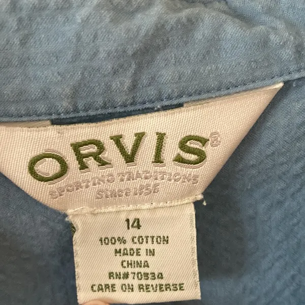 Orvis Vintage 1980s House Dress Maxi Long Button Down Blue Size 14 Casual EUC - Image 5