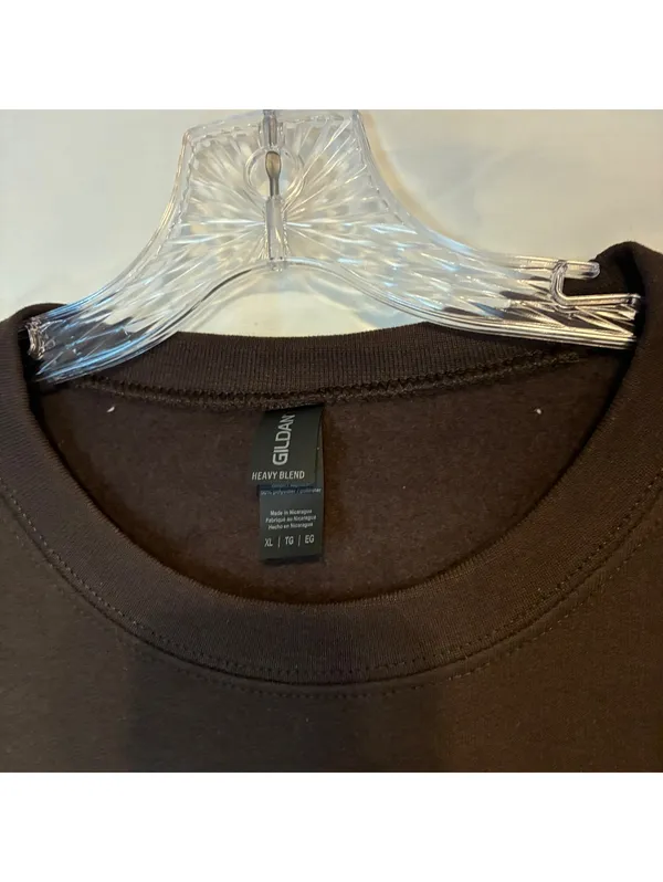 Womens XL Thanksgiving Brown Sweatshirt Give Thanks Coquette Faux Knit Graphic - Image 4