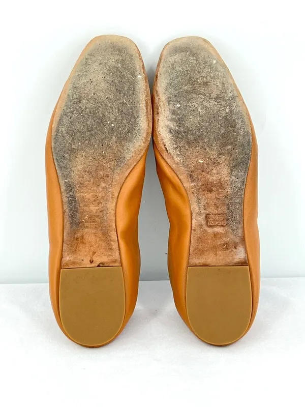 Vince Kali Gathered Ruched Camel Tan Soft Nappa Leather Ballet Flat US 7.5 - Image 8