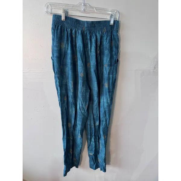 Vintage Tres Paquette Byer California Teal Gold Embroidered Tapered Pants S - Image 4