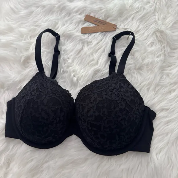 Skims Fits Everybody Lace T-shirt Bra Onyx Size 36D - Image 4