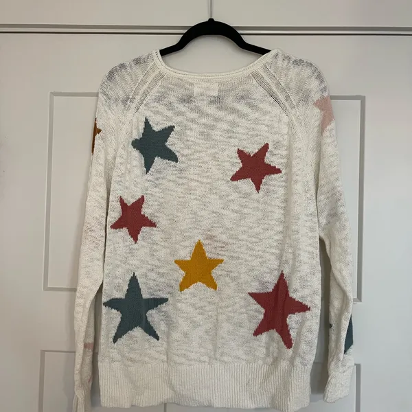 Lou & Grey V-Neck Sweater with Star Pattern - Multicolor - Image 2
