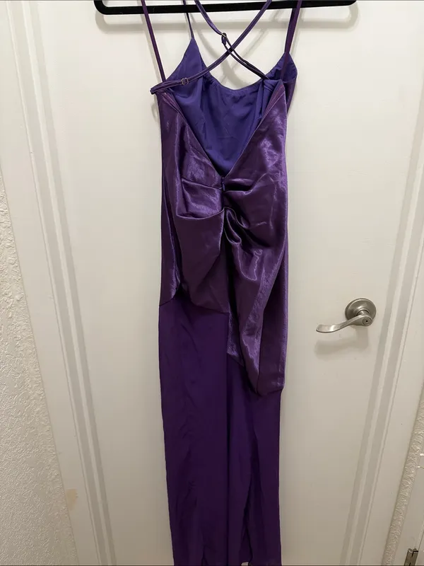 Runaway The Label Purple Satin Maxi Dress - Image 3