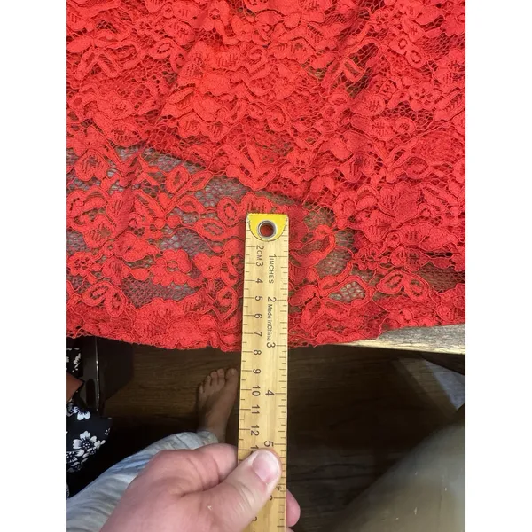 NWT Laffaire Lace Maxi Skirt Red Flowy Floor Length Boho Siren Vamp Whimsigoth - Image 11