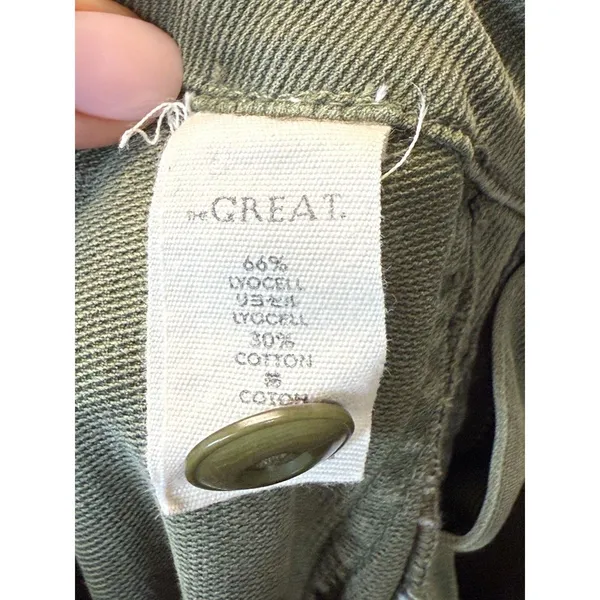 The Great The Army Crop Pants Women 24 Green Utility Cargo Trousers - Image 4