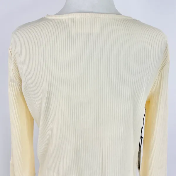 Callahan New Open Front Ring Bell Sleeve Ribbed Vera Top Creme - Image 14