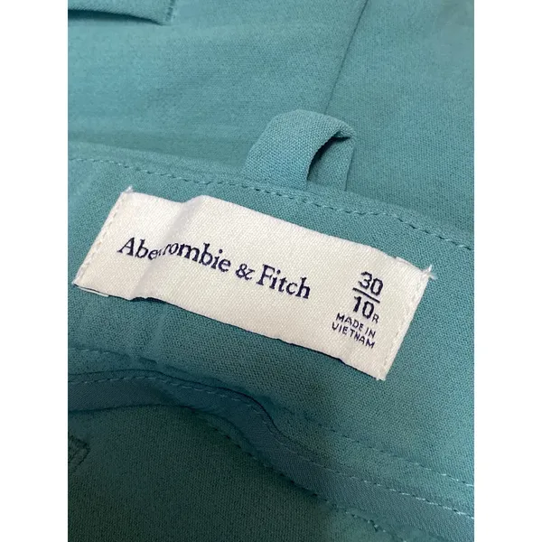 Abercrombie & Fitch Women's Green Pleated High Rise Wide Leg Dress Pants Size 30 - Image 3
