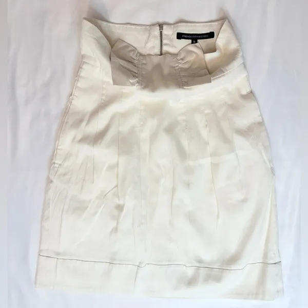 French Connection Ultra High Rise Bow Midi Skirt - White - 0 - Image 6