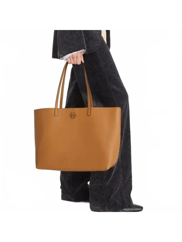 Tory Burch McGraw Leather Tote in Tiramisu Brown NWT - Image 2