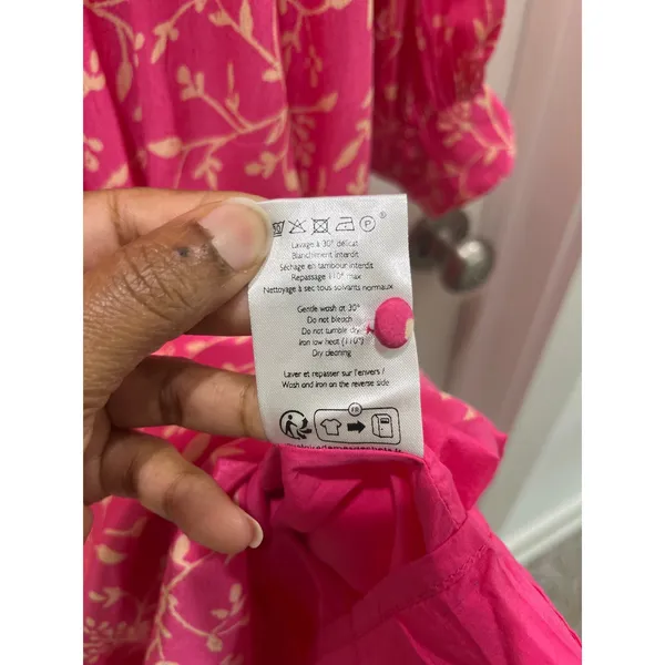 Sézane Fuchsia Nilla V-Neck Tent Dress Sz 40 US 8 - Image 7