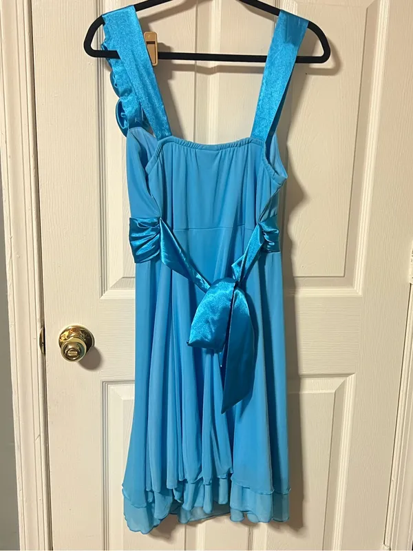 Vintage Rory USA SZ XXL Blue Rosette Homecoming Dress Y2K Fairycore Flowy - Image 2