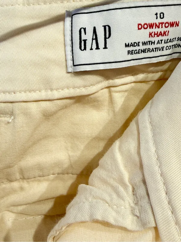 GAP Women's Downtown Mid Rise Khaki Light Beige Straight-Leg Pants Size 10 - Image 6