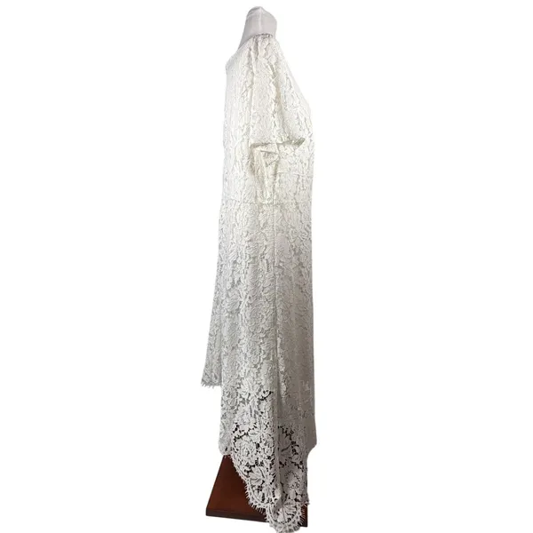 Jessica London Womens Dress White‎ Lace Short Sleeve Handkerchief Hem Size 20W - Image 14