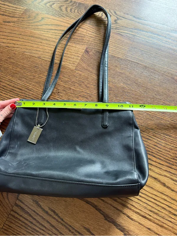 Nine West Black Shoulder Bag with Logo Charm - Image 2