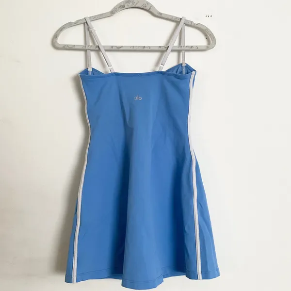 Alo Yoga Airbrush Streamlined Dress Crystal Clear Blue/White S - Image 9