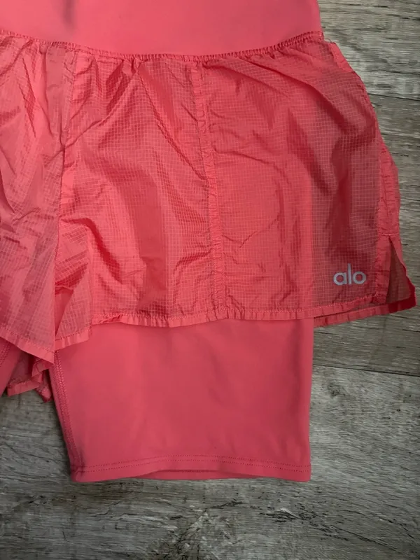 Alo Spandex Doubled Lined Shorts in Coral Color Sz XS - Image 2