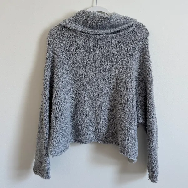 Free People BFF Cowl Neck Grey Oversized Sweater Size XS Small Knit - Image 6