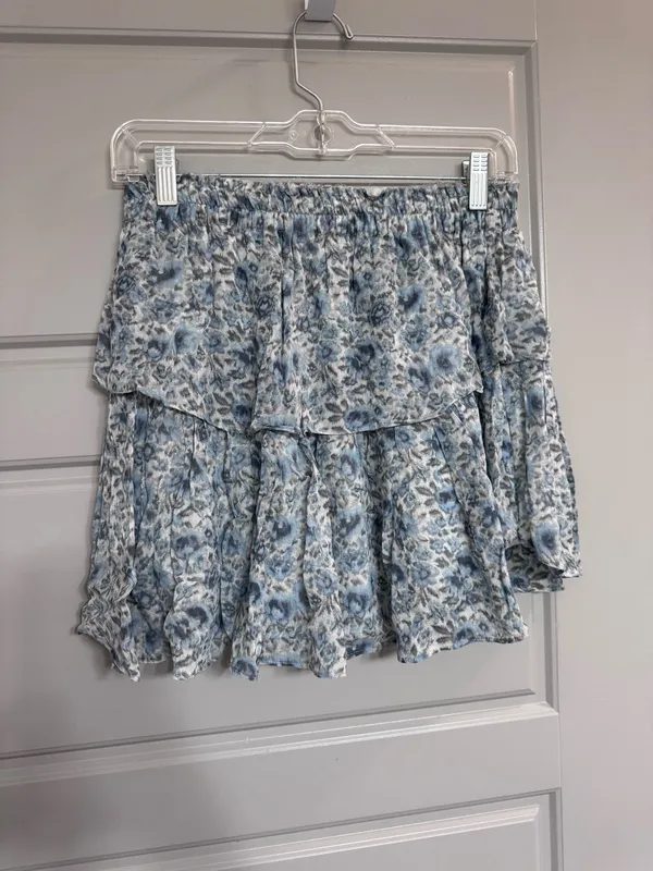 Floral Print Love Shack Fancy Skirt Ruffle Mini - Image 3