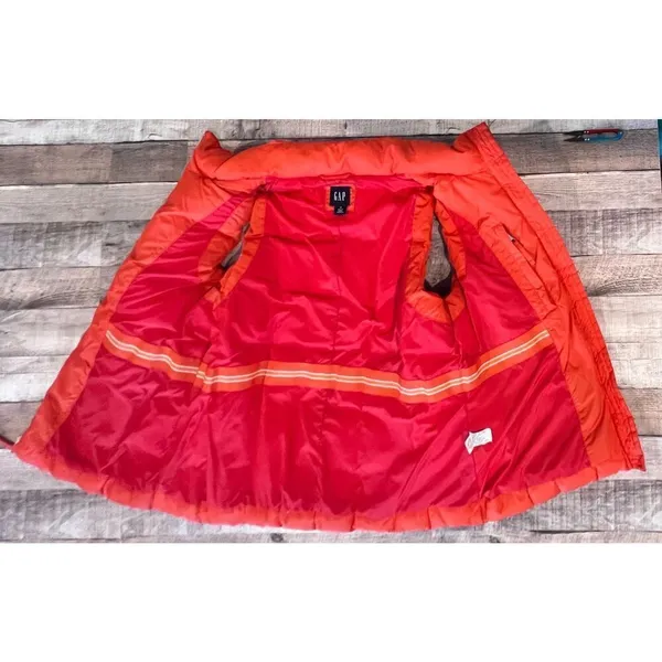 Gap Vintage Down Puffer Zipper Winter Washable Vest‎ Orange Spice MEDIUM Outdoor - Image 10