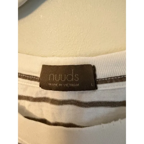NUUDS Short Sleeve Stripe Boxy Tee Sz L NEW - Image 3