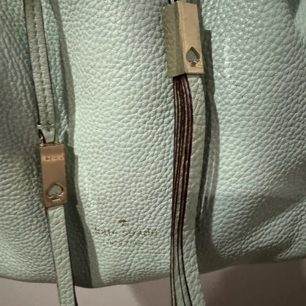 KATE SPADE Grey Street Tiny Cooper Turquoise Leather Crossbody Bucket‎ Bag - Image 3
